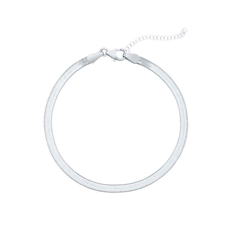 Herringbone Chain Bracelet in Silver
