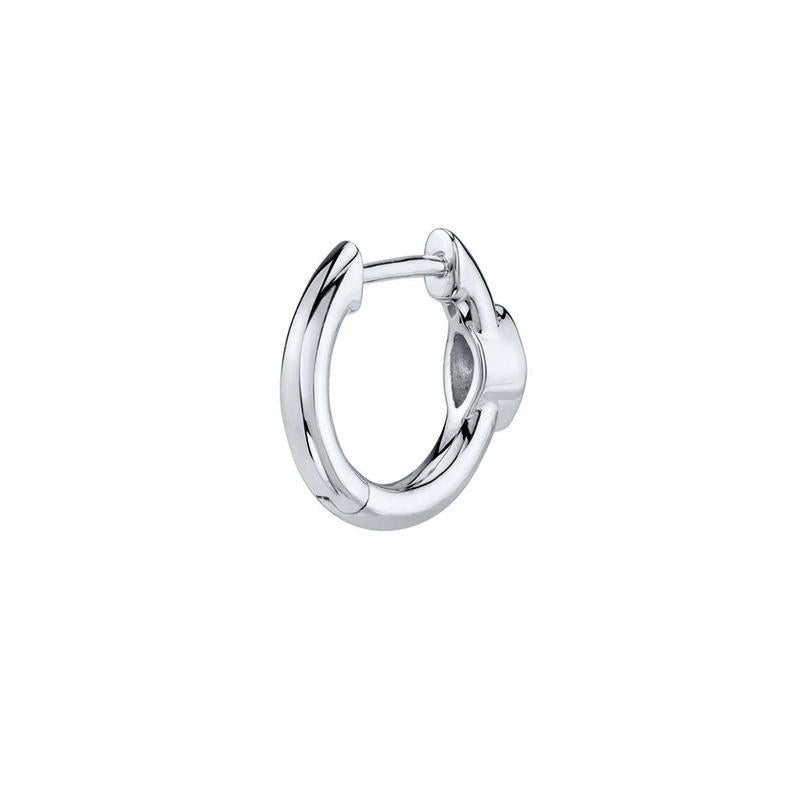 Solitaire Gemstone Huggie Hoop Earrings in Silver