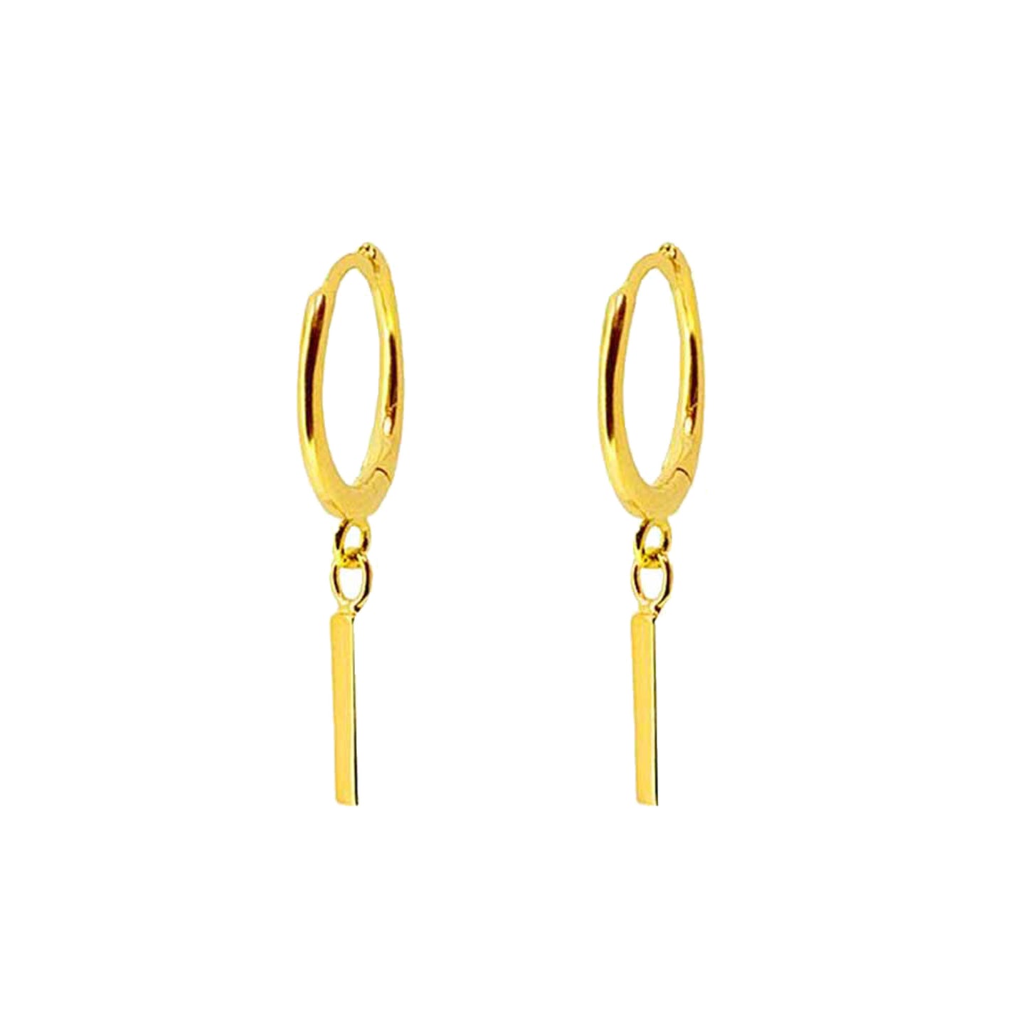 Dangling Bar Earrings in Gold