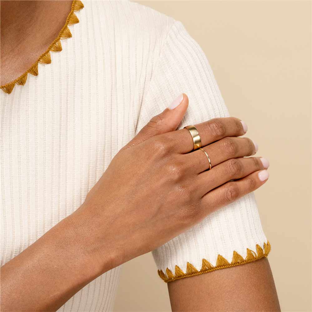 Simple Band Stacker Ring in Gold