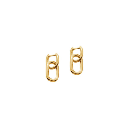 Linked Chain Earrings in Gold