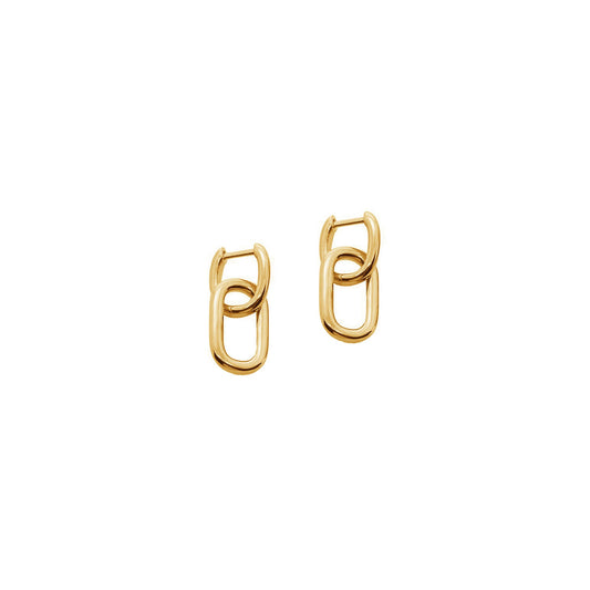Linked Chain Earrings in Gold