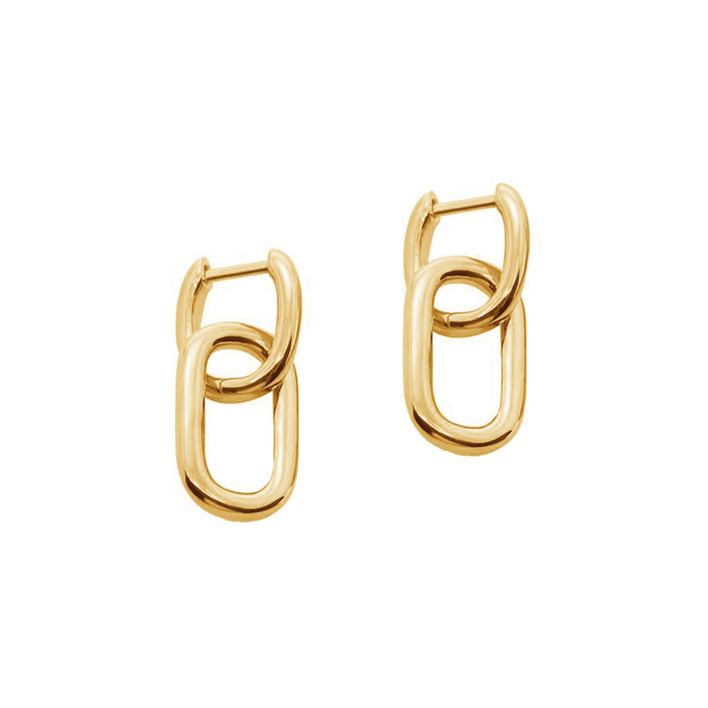 Linked Chain Earrings in Gold