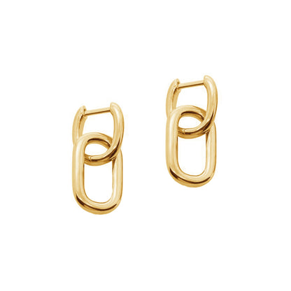 Linked Chain Earrings in Gold