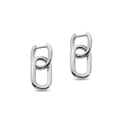 Linked Chain Earrings in Silver