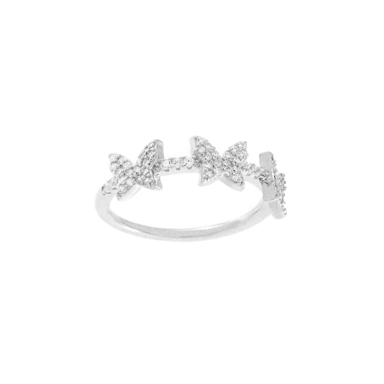 Butterfly Pave Ring in Silver