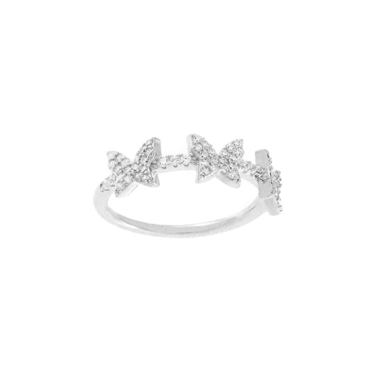 Butterfly Pave Ring in Silver