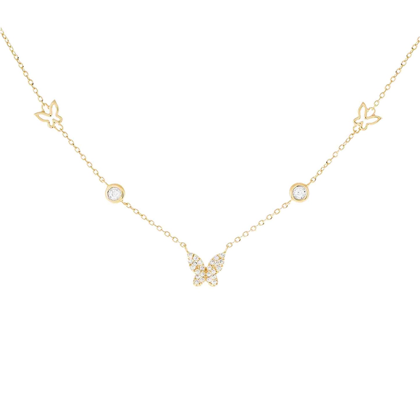 Aponi Butterfly Necklace in Gold