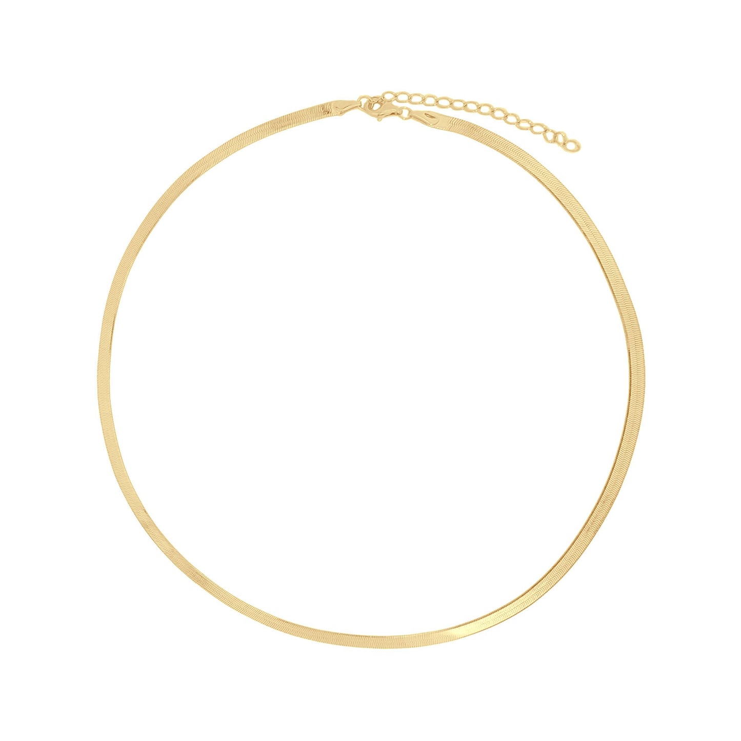 Herringbone Chain Necklace in Gold