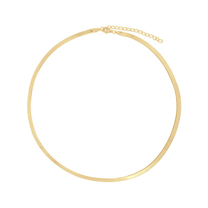 Herringbone Chain Necklace in Gold