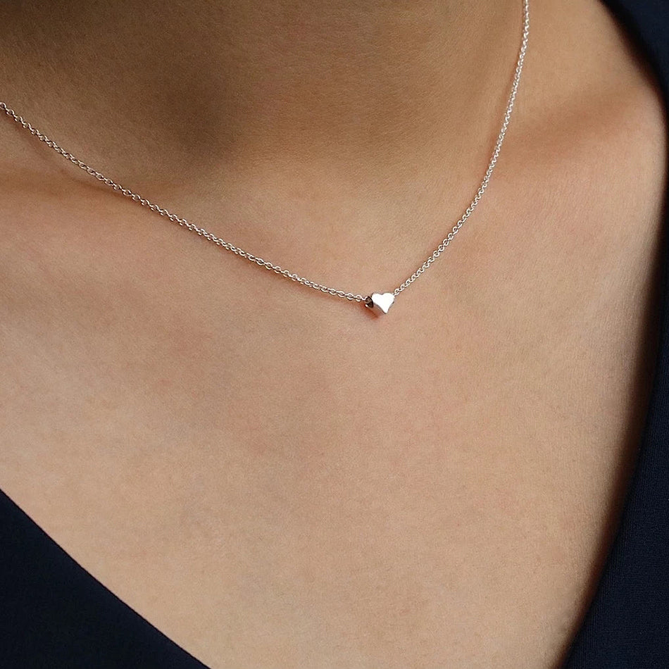 Heart Pendant Necklace in Silver