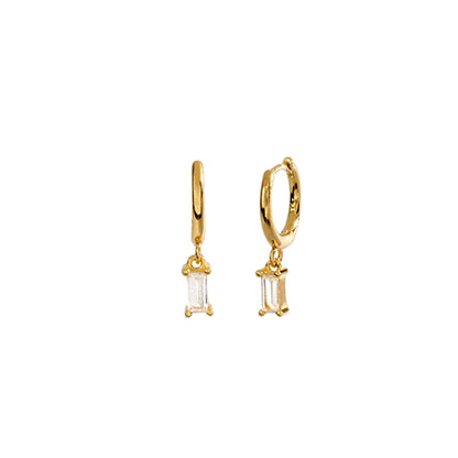 Dangling Baguette Earrings in Gold