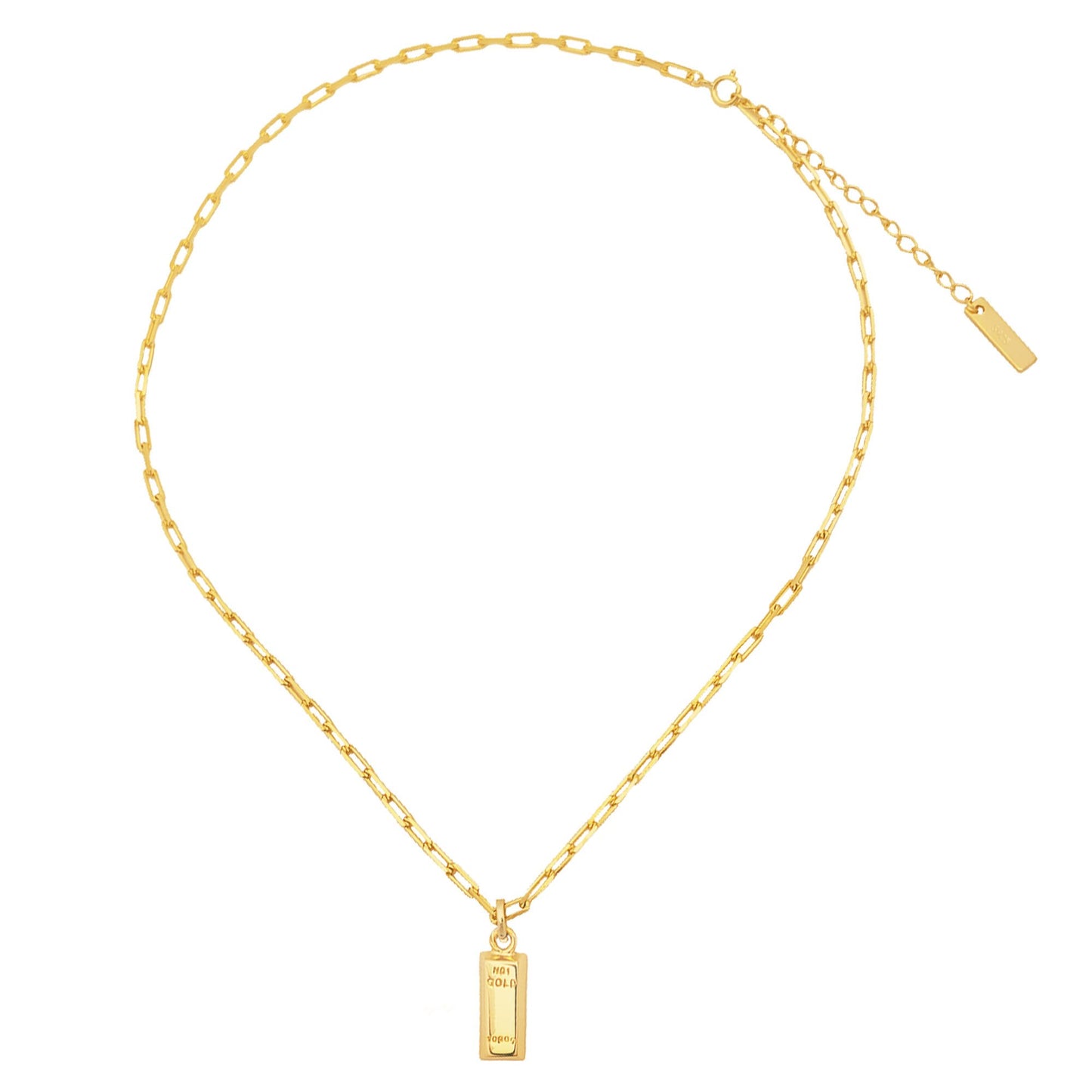 Gold Bar Chain Necklace in Gold