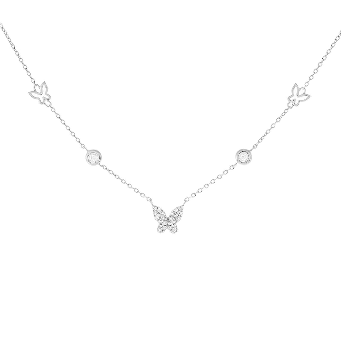Aponi Butterfly Necklace in Silver