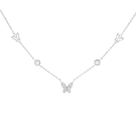 Aponi Butterfly Necklace in Silver