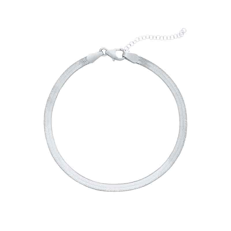 Herringbone Chain Bracelet in Silver