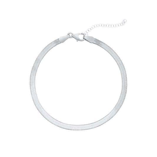 Herringbone Chain Bracelet in Silver