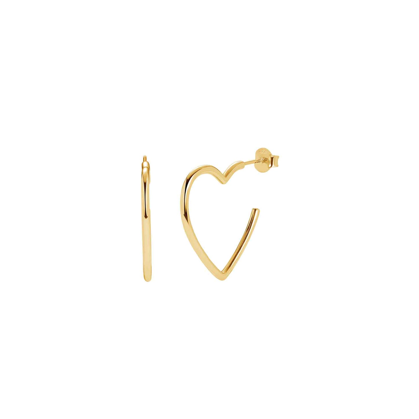 Heart Hoop Earrings in Gold