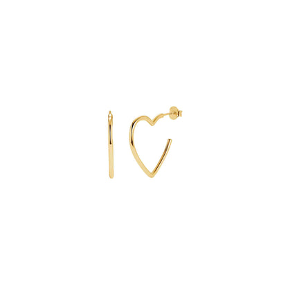 Heart Hoop Earrings in Gold
