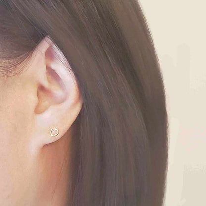 Circle Stud Earrings in Gold