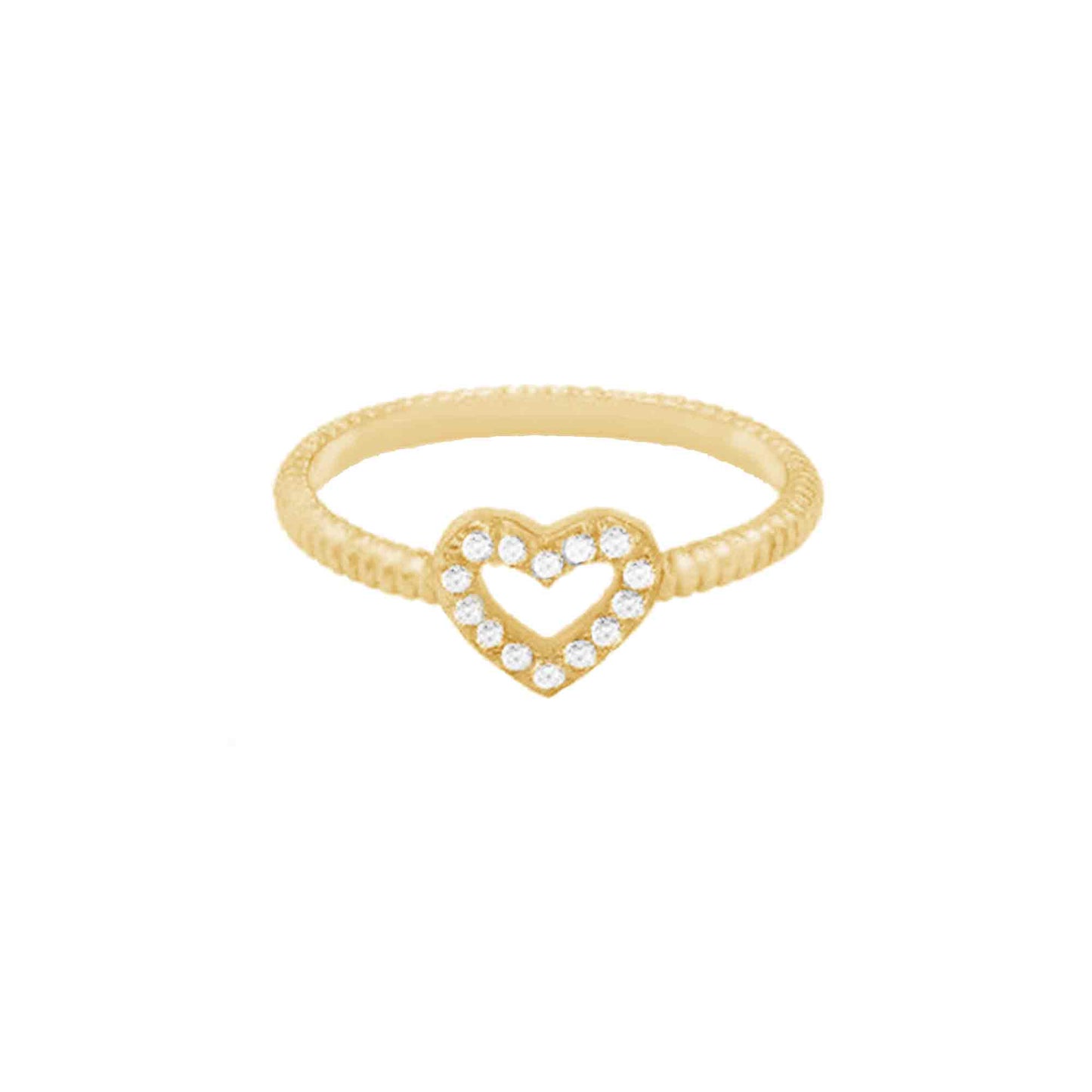 Heart Pave Ring in Gold