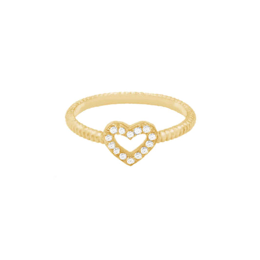 Heart Pave Ring in Gold
