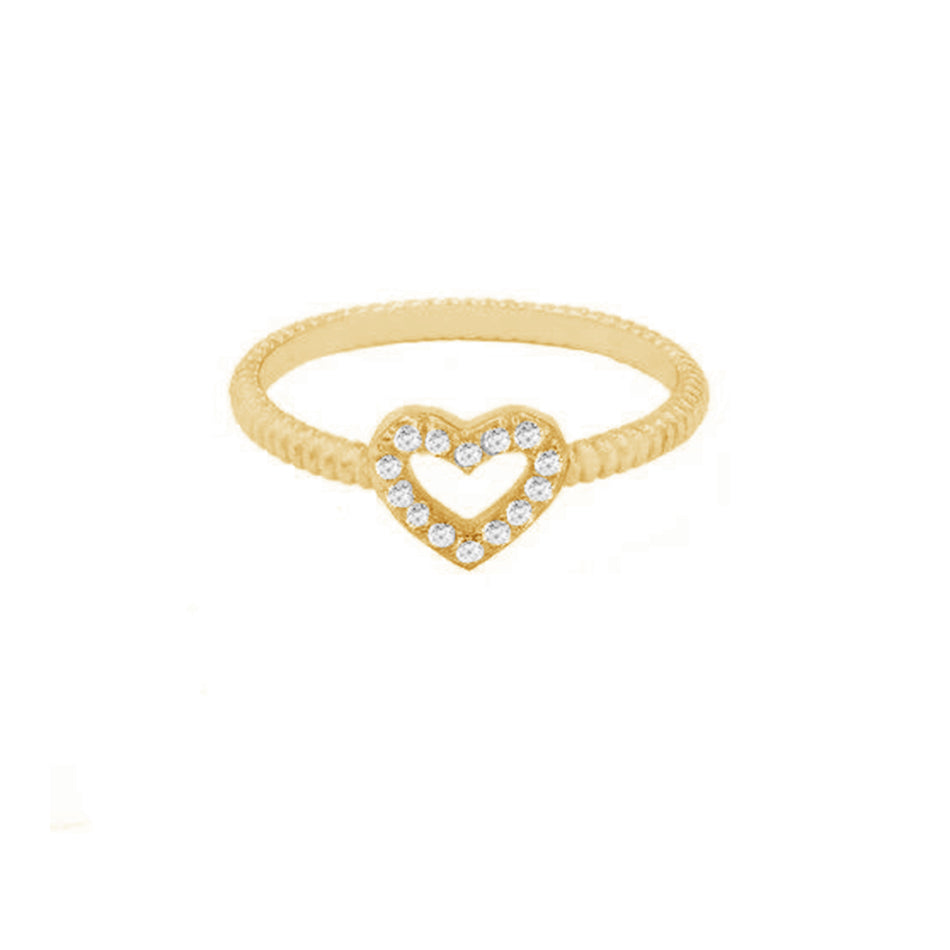 Heart Pave Ring in Gold