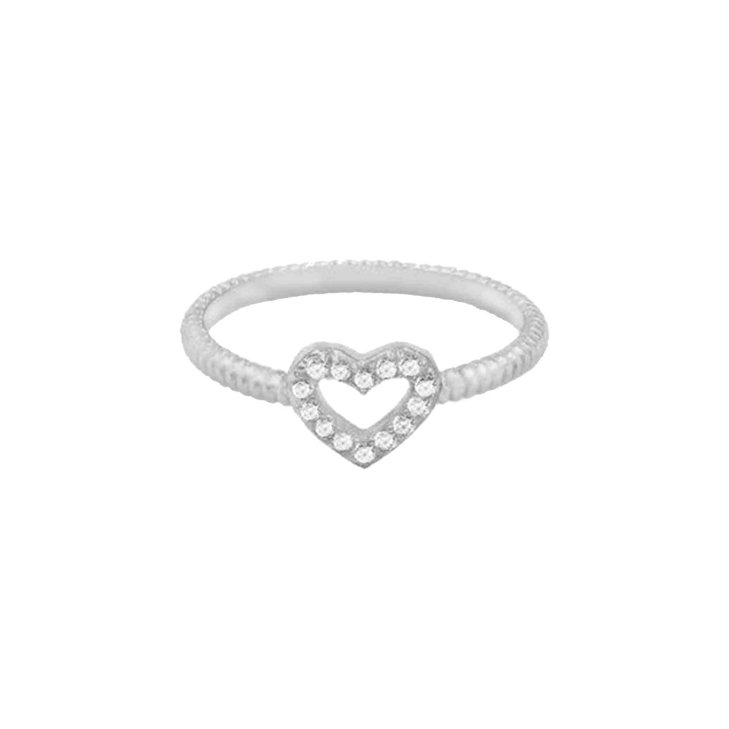 Heart Pave Ring in Silver