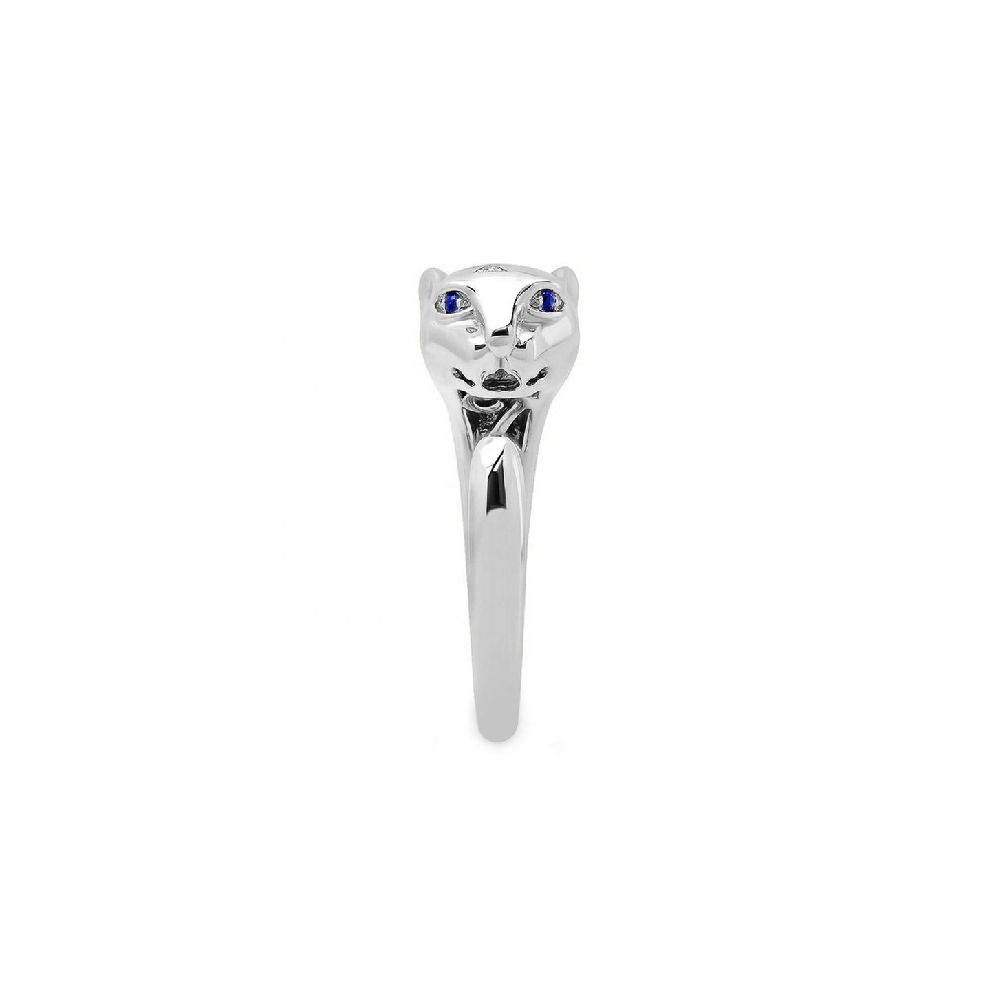 Jaguar Cubic Inlay Open Ring in Sterling Silver