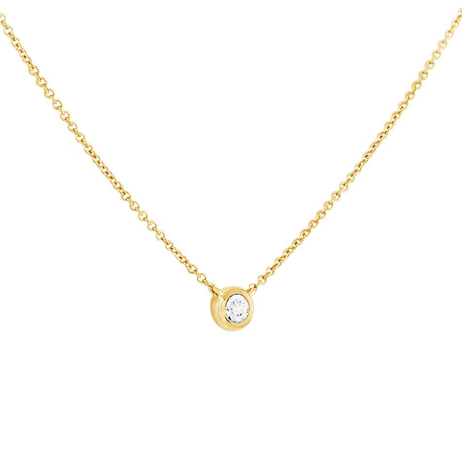 Solitaire Gemstone Necklace in Gold