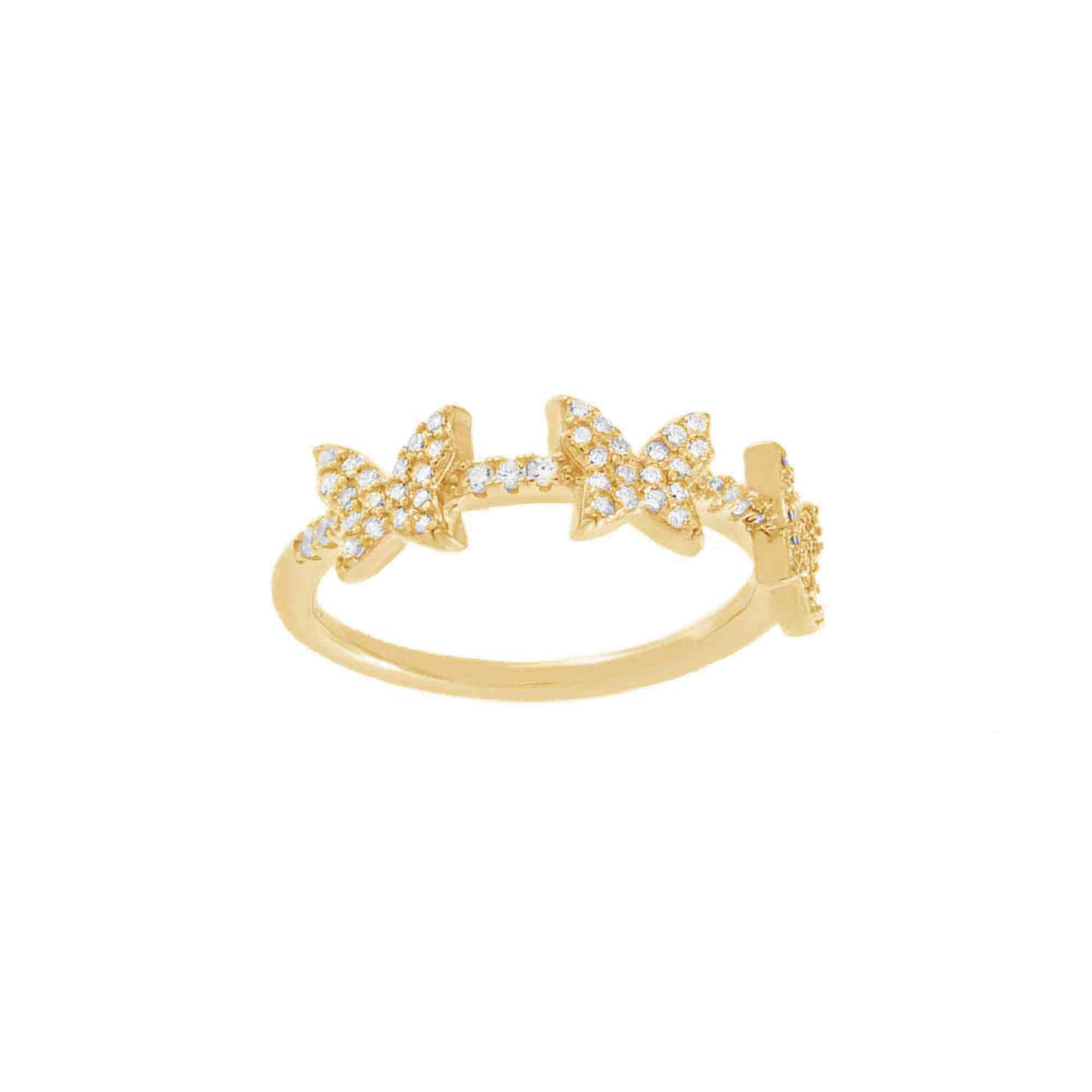 Butterfly Pave Ring in Gold