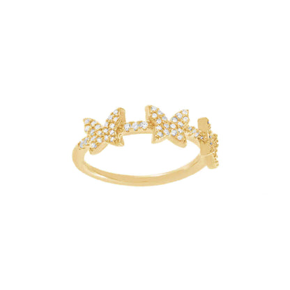 Butterfly Pave Ring in Gold