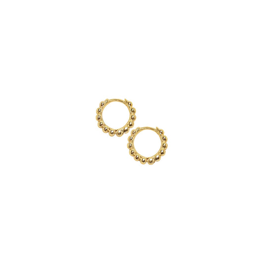 Beaded Mini Hoop Earrings in Gold
