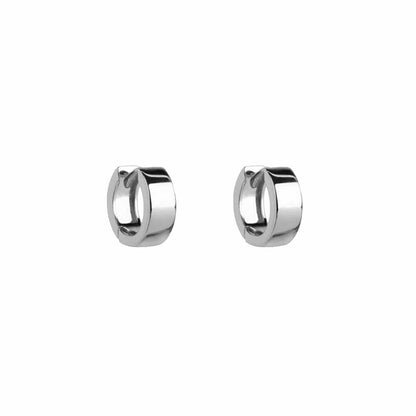 Bold Huggie Hoop Earrings in Silver
