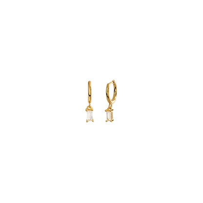 Dangling Baguette Earrings in Gold