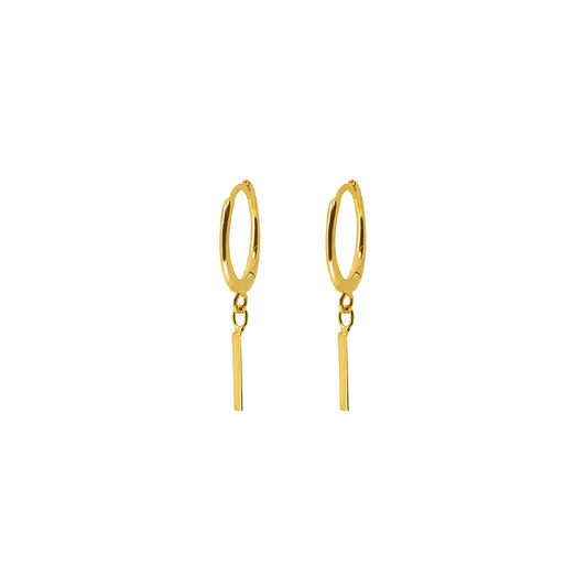 Dangling Bar Earrings in Gold
