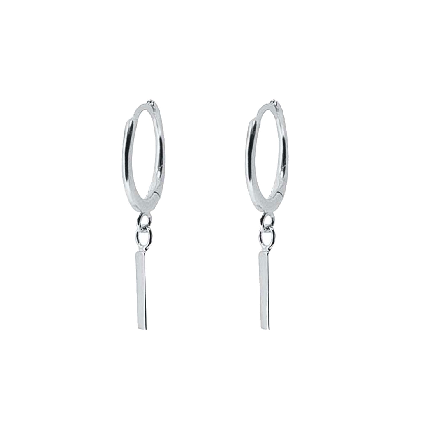 Dangling Bar Earrings in Silver
