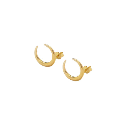 Horn Stud Earrings in Gold