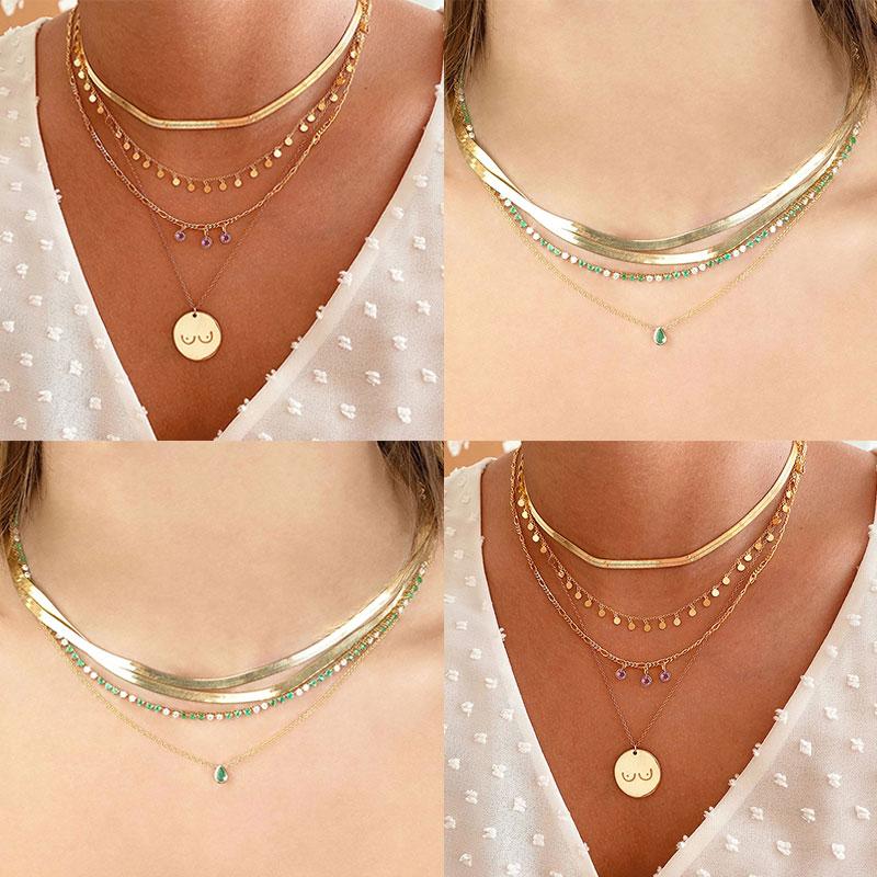 Herringbone Chain Necklace in Silver