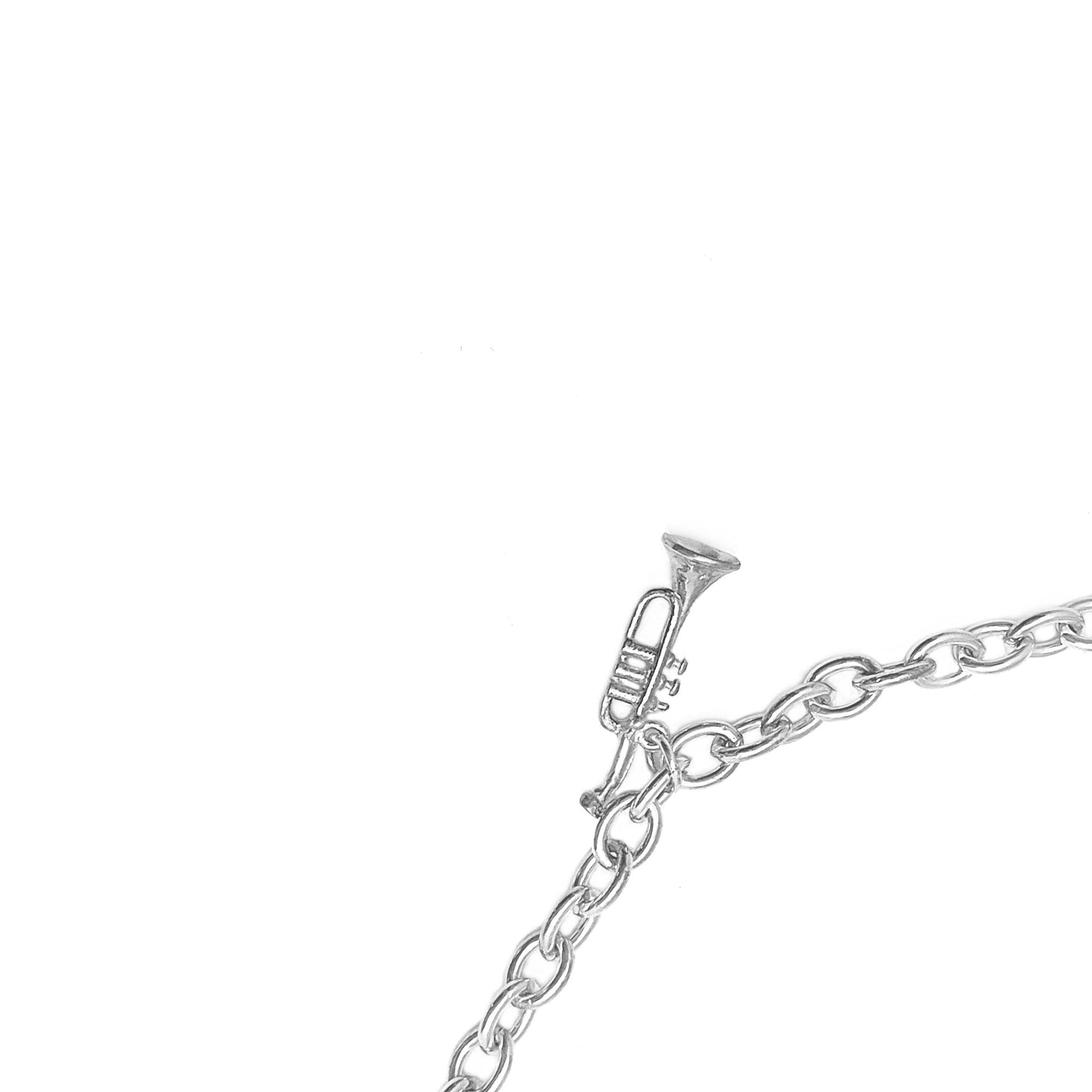 Heavy Chain Silver Necklace with Multi Charms
