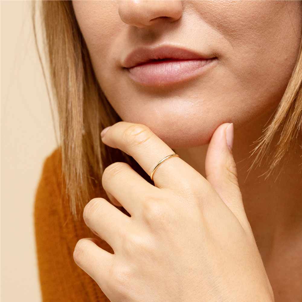 Simple Band Stacker Ring in Gold