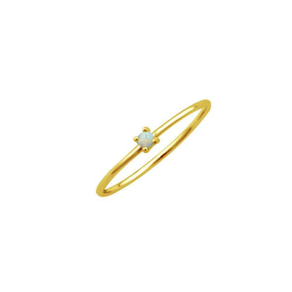 Solitaire Opal Ring in Gold