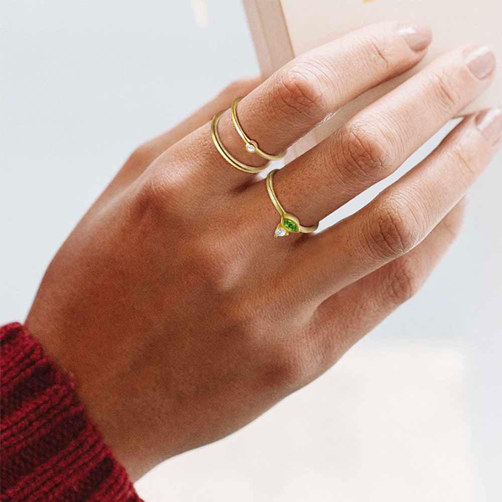 Solitaire Gemstone Ring in Gold