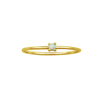 Solitaire Opal Ring in Gold