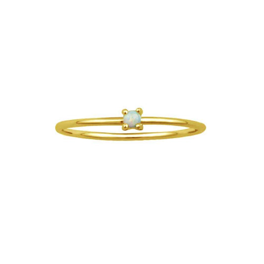 Solitaire Opal Ring in Gold