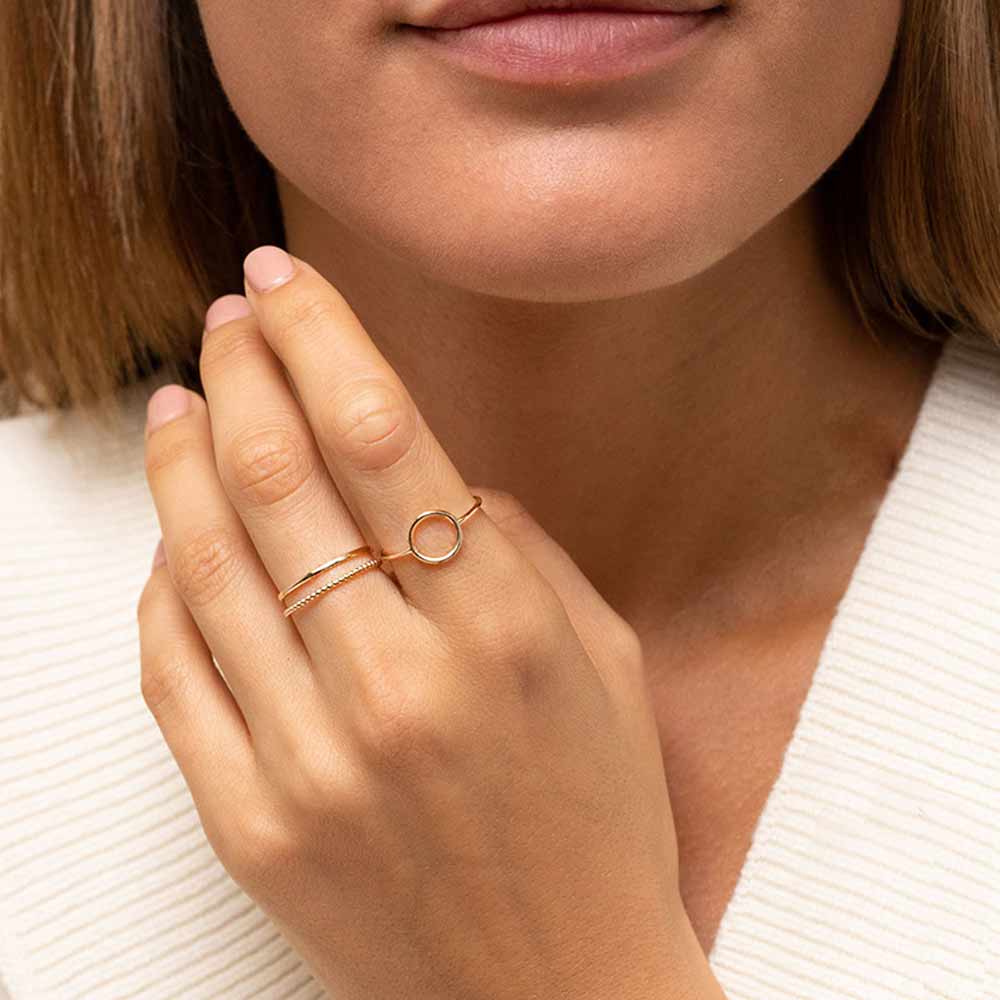 Beaded Stacker Ring in Gold