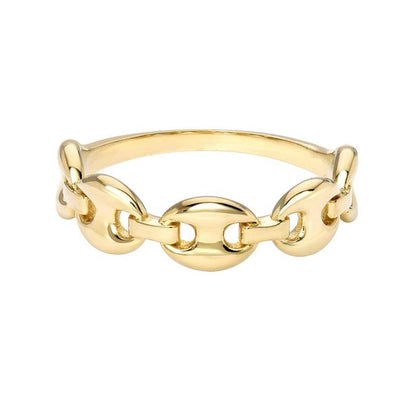 Oval Chain Link Ring in Gold