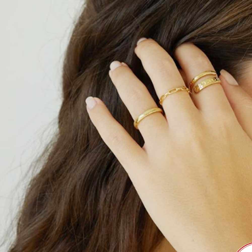 Chain Link Ring in Gold