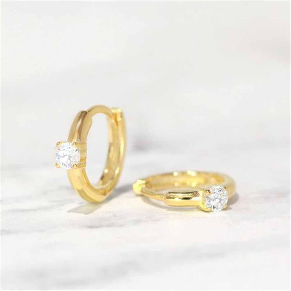 Solitaire Gemstone Earrings in Gold