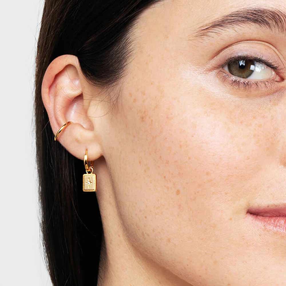 Mila Charm Earrings in Silver